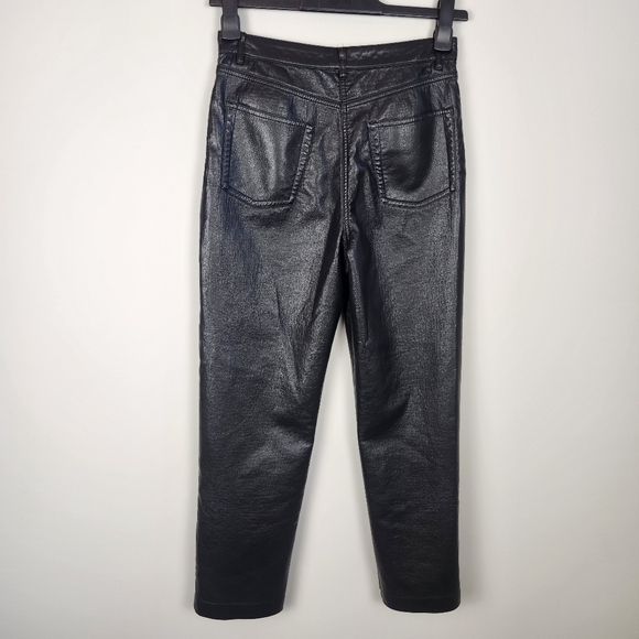 Aritzia Wilfred Melina Black Vegan Leather Pants Dark Academia Preppy Size 8 - Picture 3 of 15
